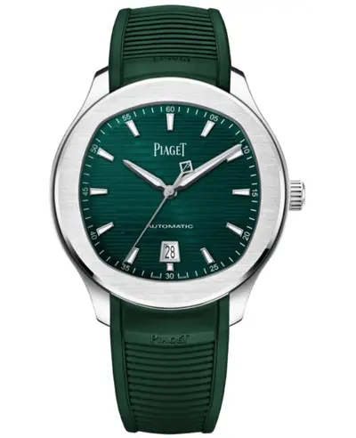Piaget Polo Date Field Automatic Green Dial Rubber Strap Men's Watch Model G0A48022 (green, arb11744)