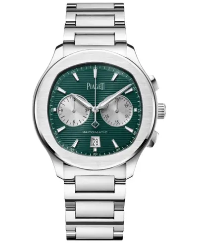 Authentic Piaget Polo Chronograph Automatic Steel Men's Watch Model G0A49024 Green Dial (green, arb11759)