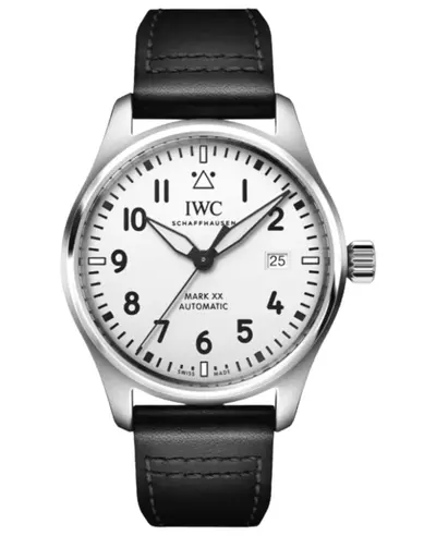 IWC Pilot's Mark XX Automatic White Dial Black Leather Strap Men's Watch IW328207 (white, arb11794)
