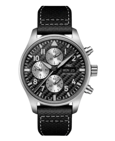 IWC Pilot’s Chronograph with Carbon Dial and Titanium Strap Model IW377903 (black, arb11848)