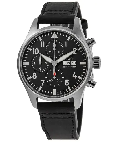 IWC Pilot's Chronograph Model IW378001, Black Dial, Stainless Steel Case and Strap (black, arb11849)