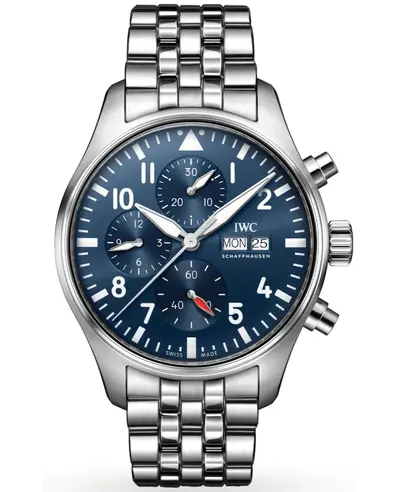 IWC Chronograph Model IW378004 - Authentic Steel Blue Dial Men's Watch (blue, arb11852)