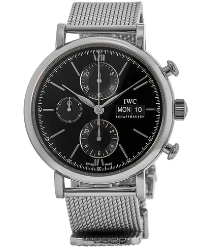 IWC Portofino Chronograph Men's Watch - IW391030 Automatic Black Dial 42mm (black, arb11880)