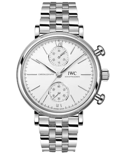 IWC Portofino Chronograph: Authentic IW391503 White Dial Steel Men's Watch (white, arb11891)