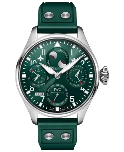 IWC Big Pilot's Perpetual Calendar Edition Automatic Green Dial Rubber Strap Men's Watch IW503608 (green, arb11928)