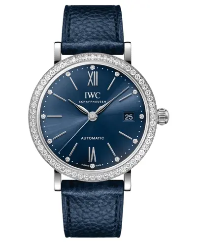 IWC Portofino Automatic 37 Blue Dial Diamond Bezel Model IW658602 (blue, arb11938)