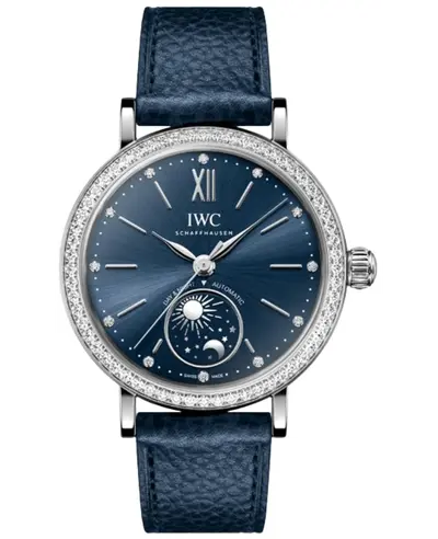 IWC Portofino IW659801 - Women's Luxury Automatic Watch with Blue Dial and Diamond Bezel (blue, arb11941)