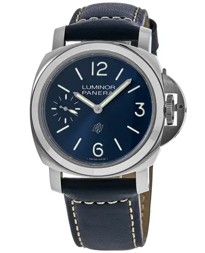 Panerai Luminor Blu Mare PAM01085 - Men's Watch with Steel Case and Leather Strap (blue, arb12527)