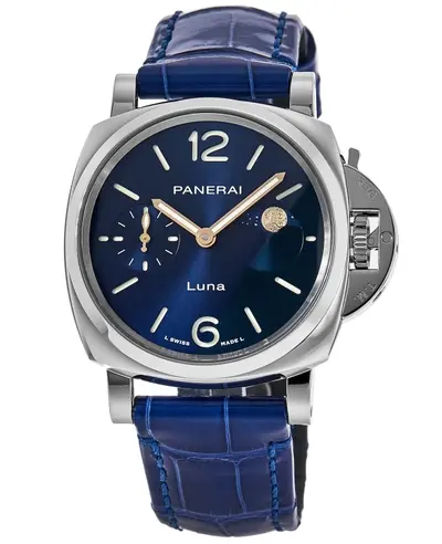 Panerai Luminor Due Luna Blue Dial Leather Strap Men's Watch Model PAM01179 (blue, arb12536)
