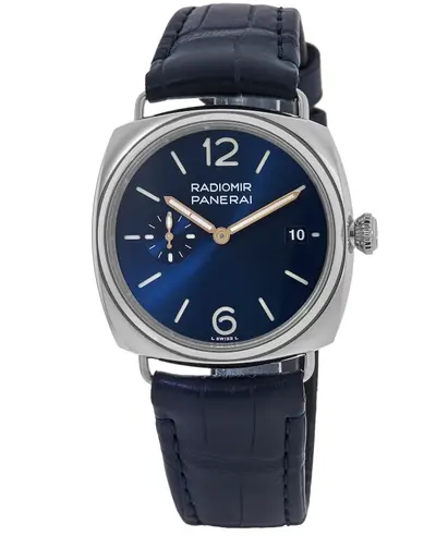 Panerai Radiomir Quaranta Blue Dial Leather Strap Men's Watch Model PAM01293 (blue, arb12553)