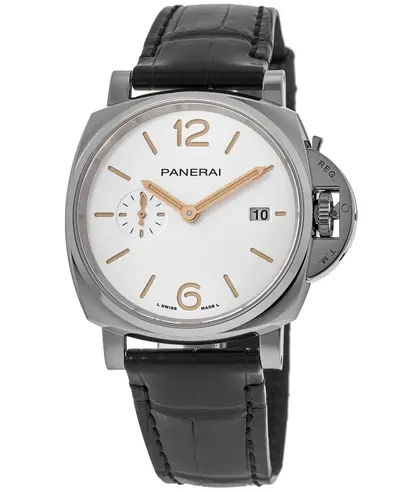 Panerai Luminor Due 42mm PAM01388 Automatic White Dial Leather Strap Men's Watch (white, arb12571)