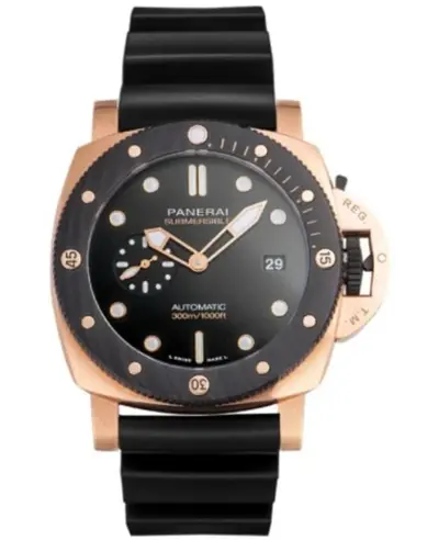 Panerai Submersible PAM02070 Black Dial Rubber Strap Men's Watch (black, arb12592)