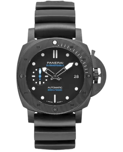 Panerai Submersible PAM02231 - Carbotech Black Dial Rubber Strap Men's Watch (black, arb12594)