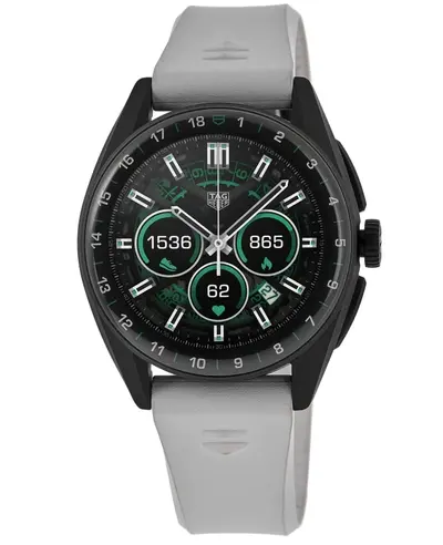 Authentic Tag Heuer Connected Calibre E4 - 42mm Special Golf Edition Digital Dial White Rubber Strap Men's Watch sbr8080.eb0284 (arb12715)