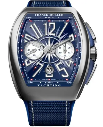 Franck Muller Vanguard Yachting Blue Dial Fabric Strap Men's Watch - Model V 41 CC DT Yacht (BL) AC (blue, arb12768)