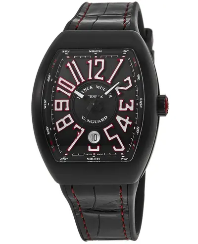 V 41 SC DT NR BR (ER) TT v41scbrnrttergbw Franck Muller Vanguard Classical Automatic Mens Tonneau Black Dial PVD Coating Titanium Strap (black, arb12776)