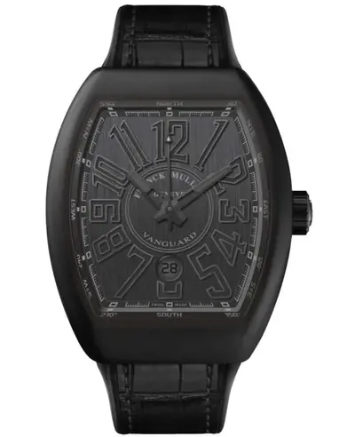 Franck Muller Vanguard Classical Black Dial Leather Strap Men's Watch V 41 SC DT NR BR TT V 41 SC DT NR BR (TT) (black, arb12777)