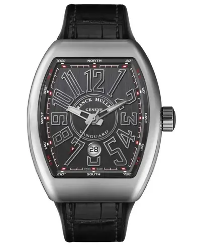 nr Franck Muller Vanguard Men's Grey Dial Automatic Watch with Alligator Strap V 45 SC DT (NR) AC (arb12823)