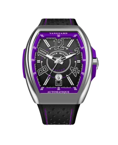 V 45 SC DT RCG (VL) AC - Franck Muller Vanguard Racing Black Dial Rubber Strap Men's Watch V45SCRCGVLACB (black, arb12842)