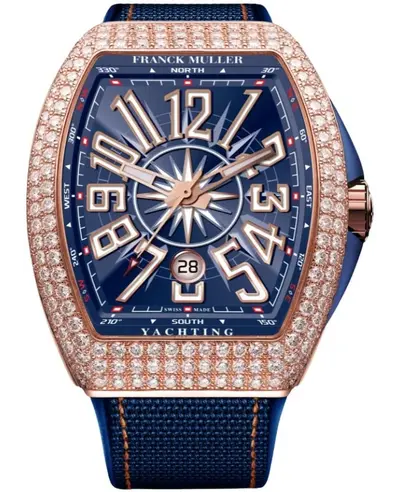 V 45 SC DT YACHT D (BL) 5N Franck Muller Automatic Mens Watch (blue, arb12860)