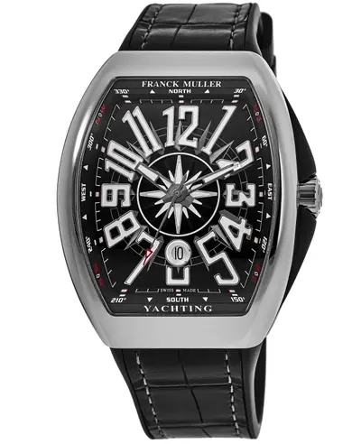 V 45 SC DT YACHT NR Franck Muller Vanguard Yachting Men's Watch, Black Dial, Stainless Steel Case, Fabric Strap V45SCYACHTACNR (black, arb12861)