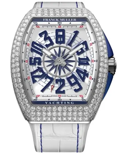 V45CHDYACHTACW Franck Muller Vanguard Crazy Hours Silver Blue Dial Automatic Watch (arb12879)