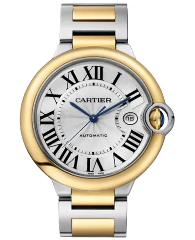 Cartier Ballon Bleu de Cartier W2BB0039 Automatic Silver Dial Men's Watch with Yellow Gold Bezel (arb12902)