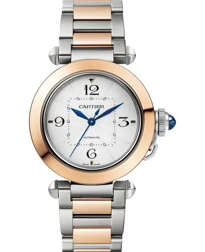 Cartier Pasha W2PA0008, 35mm Silver Dial, Rose Gold and Steel (arb12904)