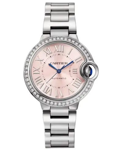 Cartier Ballon Bleu de Cartier Automatic Pink Dial Diamond Bezel Women's Watch W4BB0037 (pink, arb12933)
