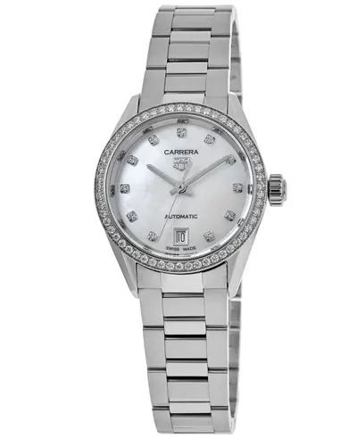 Tag Heuer Carrera WBN2414.BA0621 Women's Automatic Mother of Pearl Dial Diamond Bezel Steel Watch (arb13031)