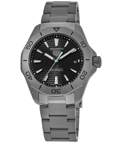 Tag Heuer Aquaracer Solargraph WBP1180.BF0000 Black Dial Ultra Light Titanium Men's Watch (black, arb13041)