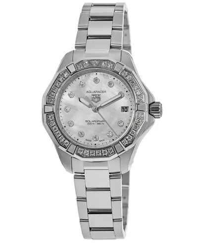 Tag Heuer Aquaracer Professional 200 Watch WBP1314.BA0005 Mother of Pearl Dial Diamond Bezel Steel Women's Chronograph (arb13045)