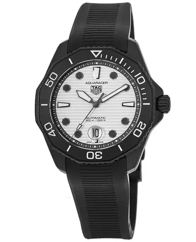 Tag Heuer Aquaracer 300M White Dial Rubber Strap Men's Watch Model WBP201D.FT6197 (white, arb13062)
