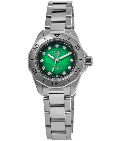 Brand New Authentic Tag Heuer Aquaracer Professional 200 WBP2415.BA0622 Smokey Green Diamond Dial Steel Women's Watch (green, arb13081)