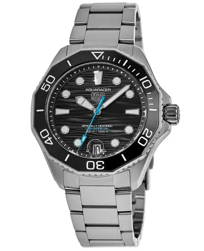 Brand New Authentic Tag Heuer Aquaracer Professional 300 Date Automatic Black Dial Steel Men's Watch Model WBP5110.BA0013 (black, arb13084)