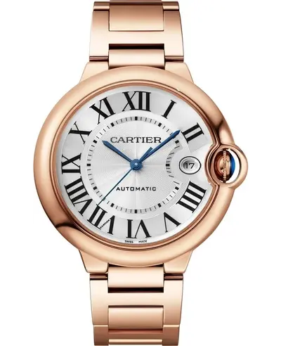 Cartier Ballon Bleu de Cartier Silver Dial 18K Rose Gold Men's Watch, Model: wgbb0039 (arb13101)