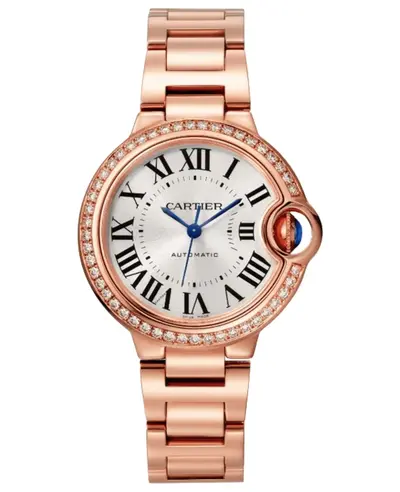 Cartier Ballon Bleu de Cartier Automatic Silver Dial Diamond Bezel Folding Clasp 37 Hours Power Reserve 2 Year WatchMaxx Warranty WJBB0063 (arb13150)