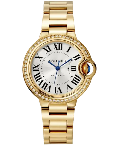 Cartier Ballon Bleu de Cartier - WJBB0069 Silver Dial Diamond 18kt Yellow Gold Women's Watch (arb13154)