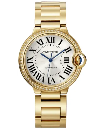 Cartier WJBB0070 Ballon Bleu de Cartier Automatic Silver Dial Diamond Bezel 18K Yellow Gold Women's Watch (arb13155)
