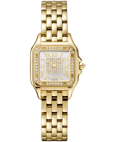 wjpn0042 Cartier Panthere de Cartier Small Quartz - Silver Dial, 18K Yellow Gold Case with Diamond Bezel (arb13170)