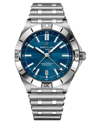 Breitling Chronomat Automatic GMT 40 Six Nations Italy Limited Edition Steel Men's Watch Model A323981C1C1A1 (blue, arb13406)