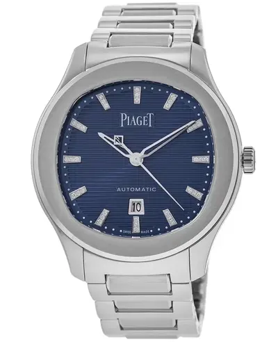 Piaget Polo Date Automatic Blue Diamond Dial Steel Women's Watch Model G0A46018 (blue, arb11722)
