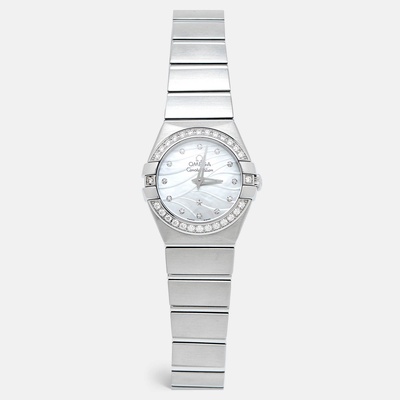 Omega Constellation 123.15.24.60.55.006 Women's Watch - Mother of Pearl Dial with Diamonds, Stainless Steel Case 1082707 (white, arb13514)