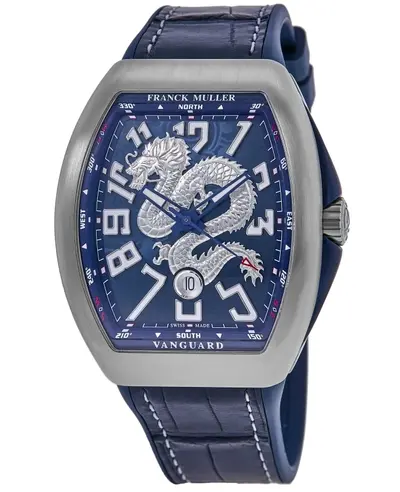 Franck Muller Vanguard Limited Edition Blue Dial Men's Watch V 45 SC DT AC NR Dragon King BL (blue, arb13583)