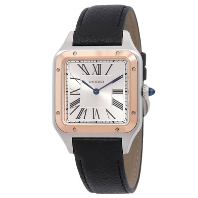 Cartier Santos-Dumont Large Silver Dial Watch W2SA0019 (black, arb13622)