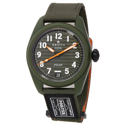 Zenith Pilot 40mm Porter Limited Edition Automatic Green Dial Watch 49.4001.3620/63.I001 (green, arb13775)