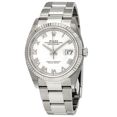 Pre-owned Rolex Datejust 36 White Dial Ladies Watch 126234-0026 M126234-0026 (arb13855)