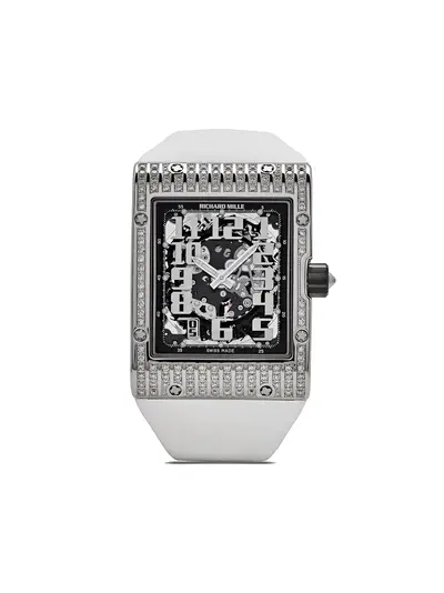 Richard Mille RM 016 38mm Black White Gold Diamond Bezel Watch 27464181 (arb14061)