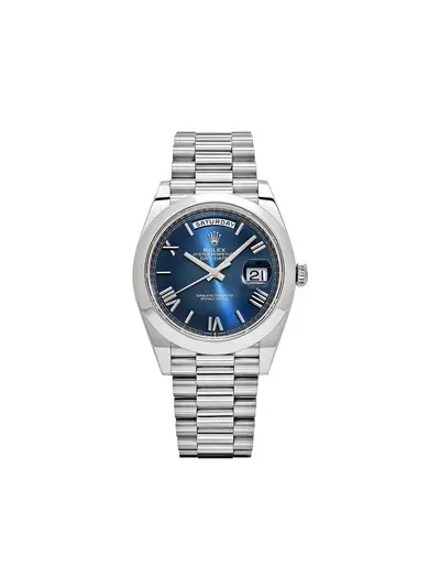 Rolex 2022 Day-Date 40mm 28365999 - Blue Platinum, Roman Dial, Pre-Owned (arb14143)