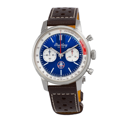 Pre-owned Breitling Top Time Shelby Cobra Chronograph AB01763A1C1X1 (blue, arb14246)